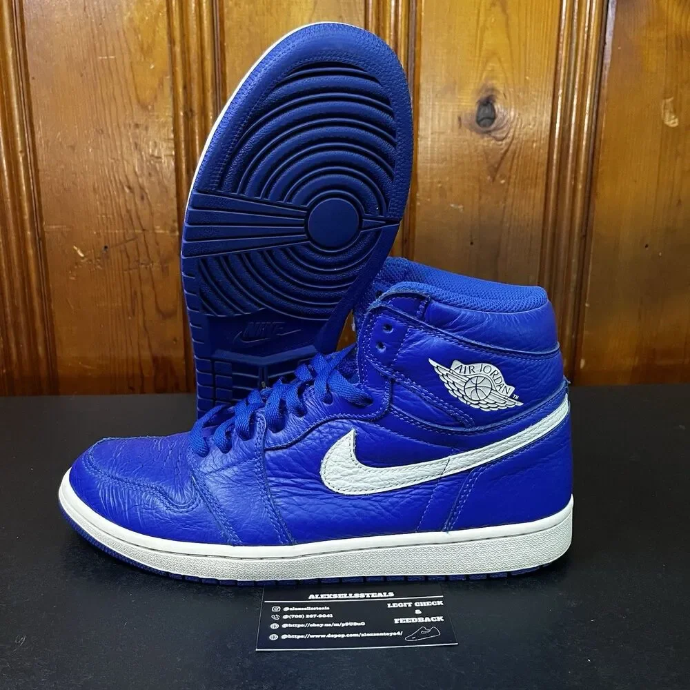 Nike Air Jordan Retro 1 High Hyper Royal Blue / White 555088-401 Size 10 Men